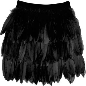 Feather Skirt Mid Waist A-line Real Natural Feather Short Skirts for Women Sexy Summer Carnival Skirts