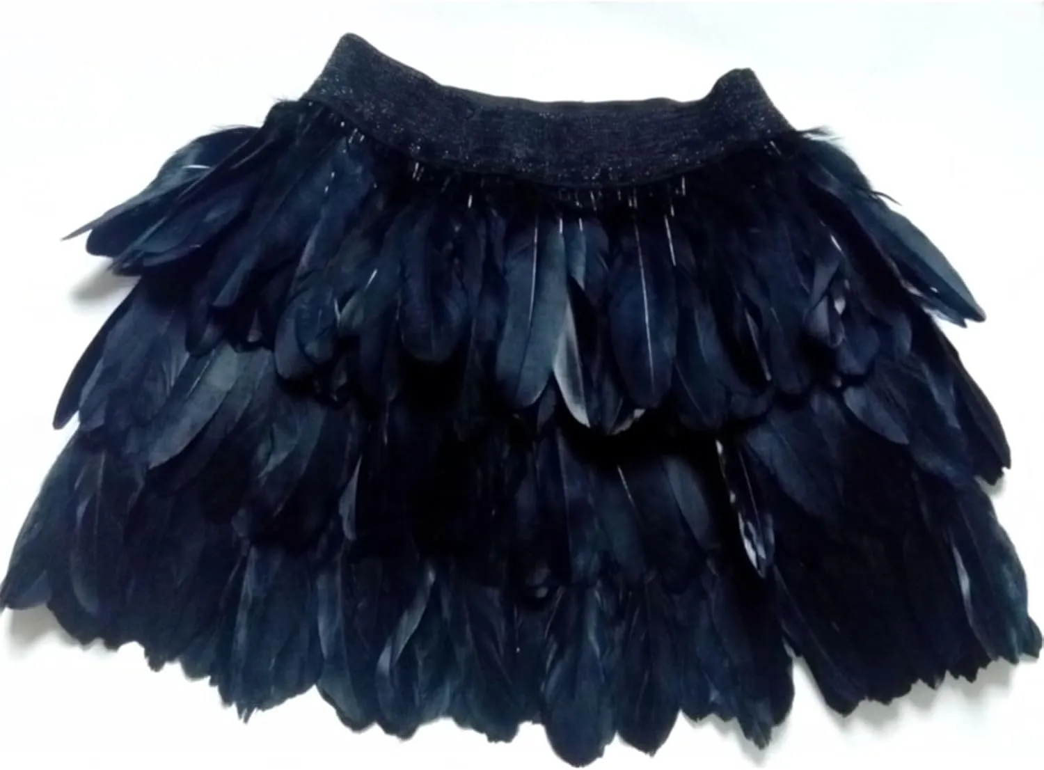Feather Skirt Mid Waist A-line Real Natural Feather Short Skirts for Women Sexy Summer Carnival Skirts