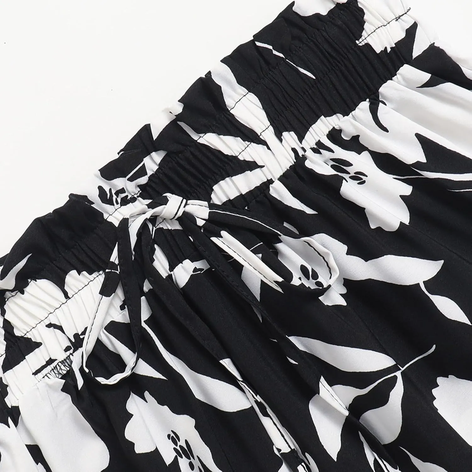 Floral Maxi Skirt for Women Summer Elastic High Waisted Skirts Vacation A-Line Tiered Flowy Swing Long Skirts