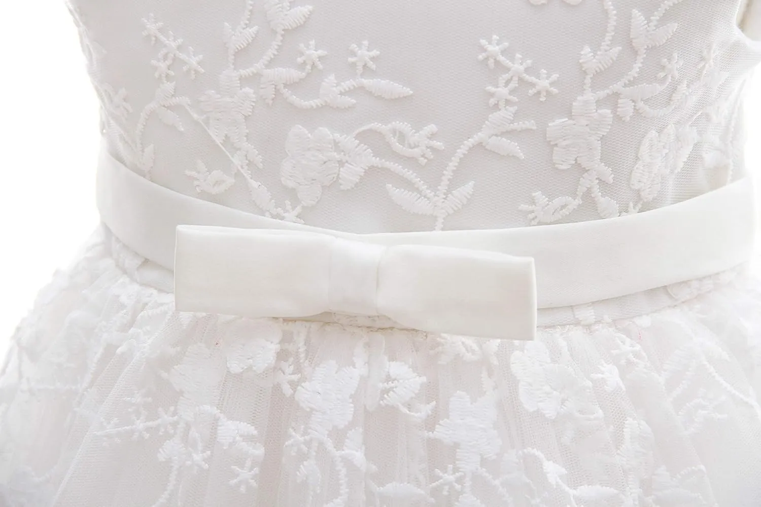 Glamulice Baby Girls Christening Baptism Dress Newborn Floral Embroidered Lace Dresses for Toddler