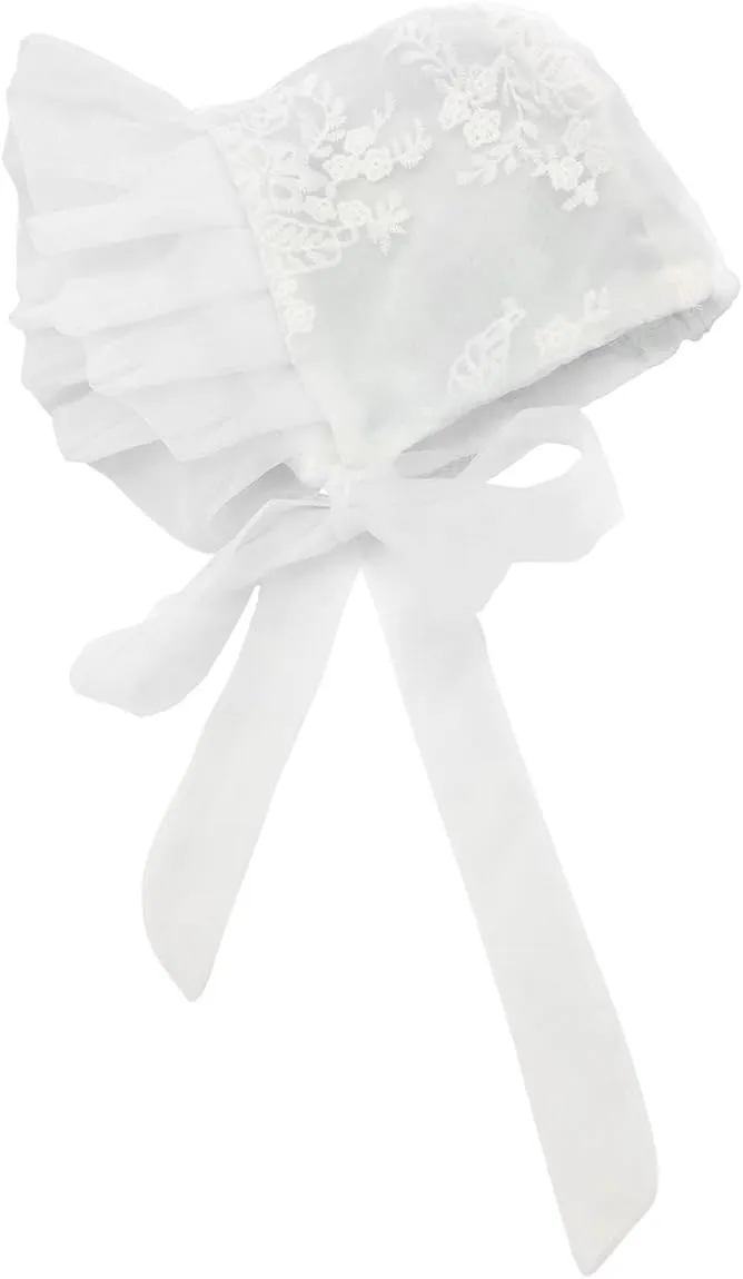 Glamulice Baby Girls Christening Baptism Dress Newborn Floral Embroidered Lace Dresses for Toddler