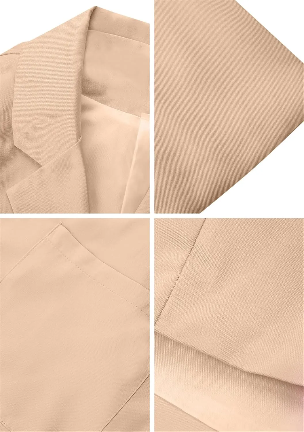 GORIFE Women Long Sleeve Lapel Blazers Jacket Loose Work Office Blazers Coat with Pockets