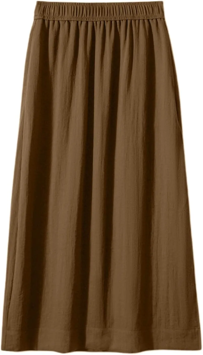 High Waisted Linen Skirts for Women Side Split Trendy Summer Casual Long Skirt Boho A Line Maxi Skorts 2025