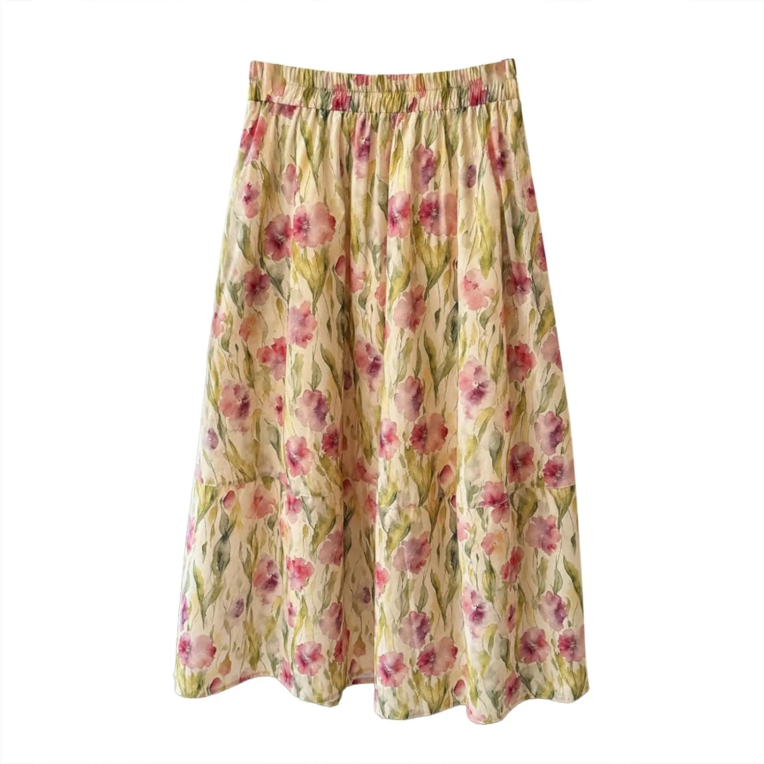 High Waisted Long Skirts for Women Ruffle Tiered Flowy A-Line Floral Skirt Vacation Summer Casual Beach Boho Dress