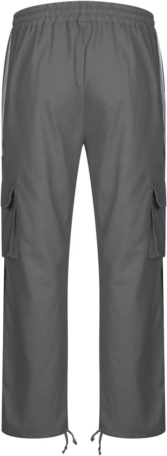 Hiking Pants for Men Stylish Splice Cargo Pants Multi-Pocket Straight Leg Cargo Trousers Relax Fit Workout Track Pant