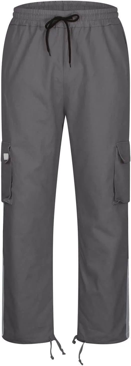 Hiking Pants for Men Stylish Splice Cargo Pants Multi-Pocket Straight Leg Cargo Trousers Relax Fit Workout Track Pant