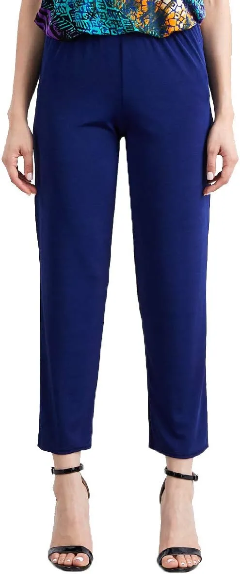 Jostar Women's Elastic Waist Pants – Pull On Stretch Ankle Length Basic Trouser