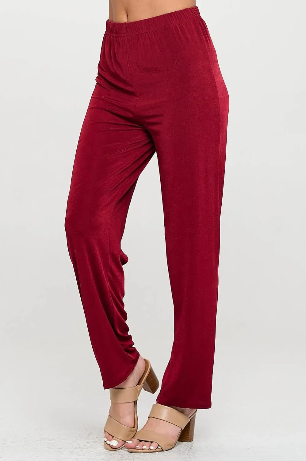 Jostar Women's Elastic Waist Pants – Pull On Stretch Basic Soft Casual Trouser