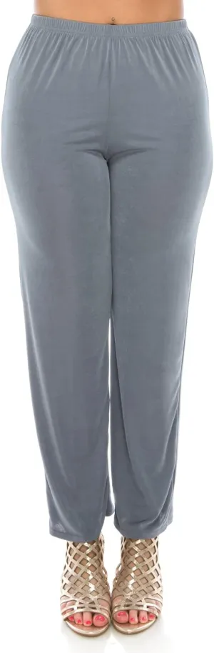 Jostar Women's Elastic Waist Pants – Pull On Stretch Basic Soft Casual Trouser