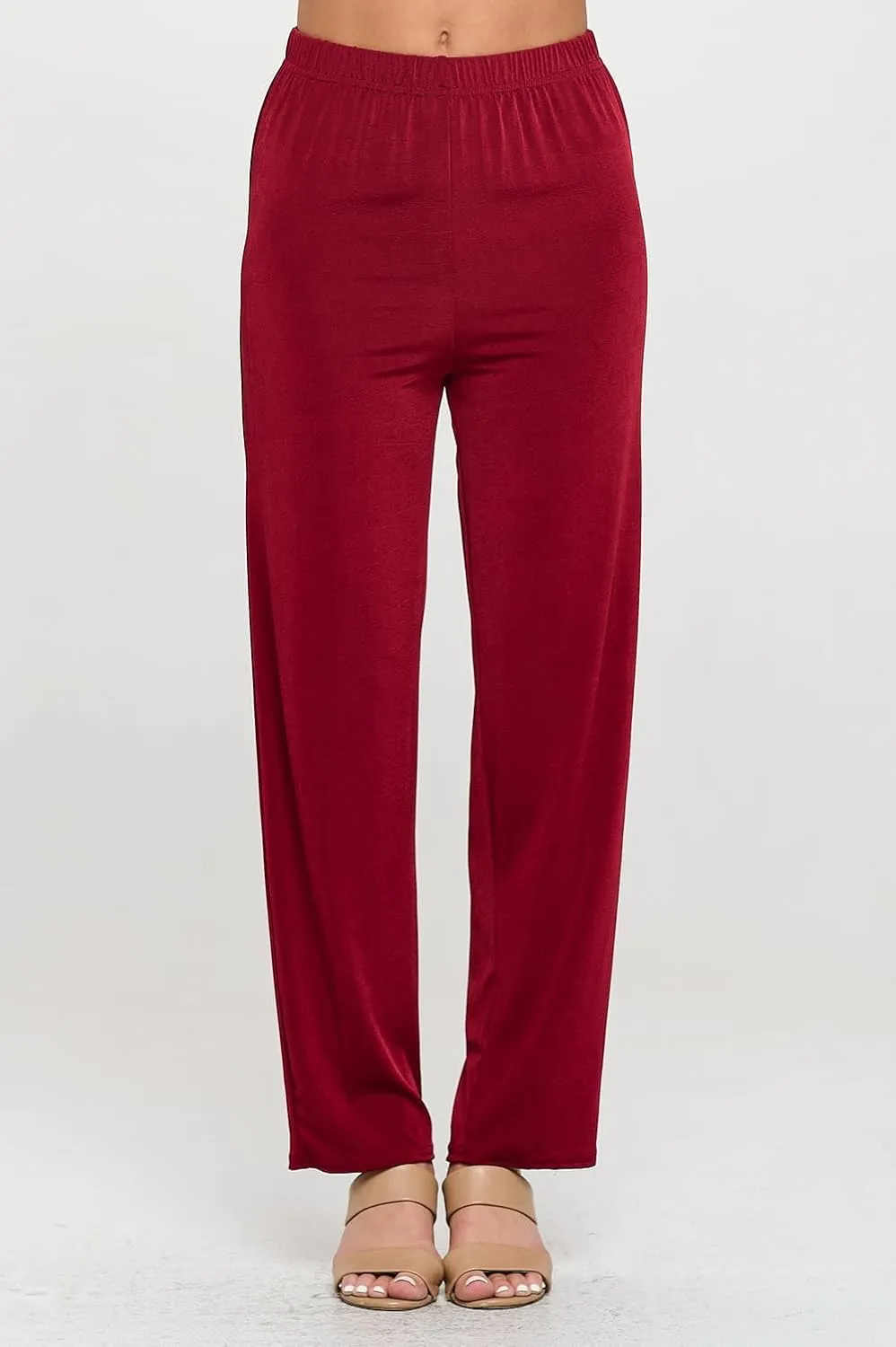 Jostar Women's Elastic Waist Pants – Pull On Stretch Basic Soft Casual Trouser
