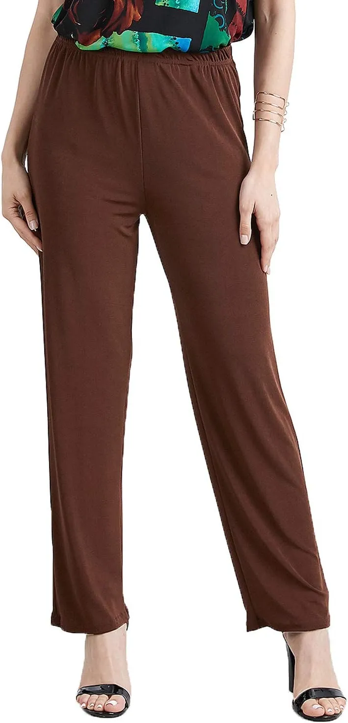 Jostar Women's Elastic Waist Pants – Pull On Stretch Basic Soft Casual Trouser