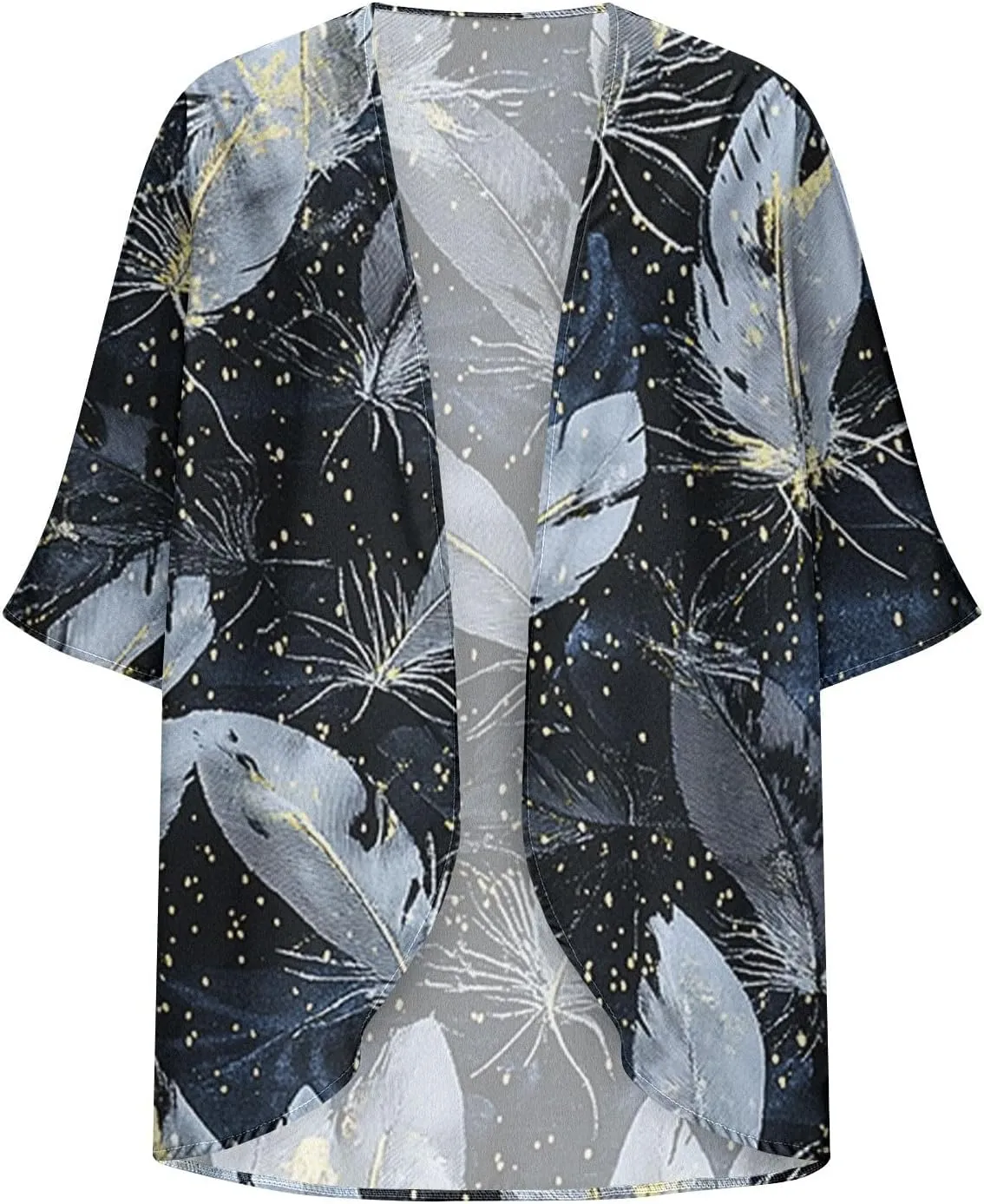 Kimono Swimsuit Coverup 2025 Womens Casual 3/4 Bat Sleeve Loose Beach Cover Up Sheer Chiffon Cardigans for Swimwear