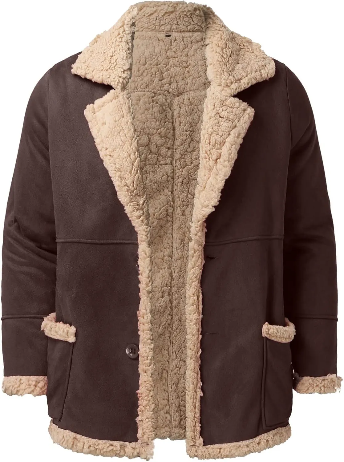 LCMTWX Men's Winter Jacket Windproof Stand Collar Knitted Splice Sweater Coat Casual Cardigan Stylish Outwear Coats for