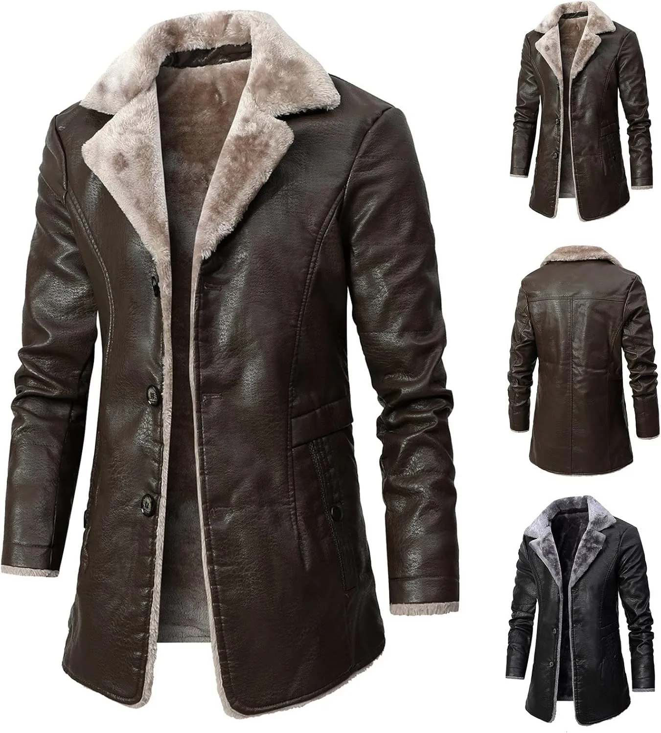LCMTWX Men's Winter Jacket Windproof Stand Collar Knitted Splice Sweater Coat Casual Cardigan Stylish Outwear Coats for