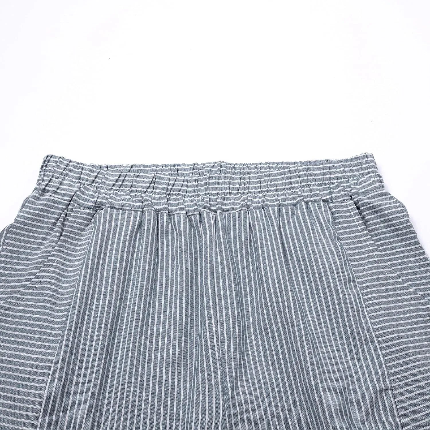 Linen Pants for Women Casual Pants Striped Side Button Plus Size Trendy Spring Summer Gauze Baggy Trousers with Pocket