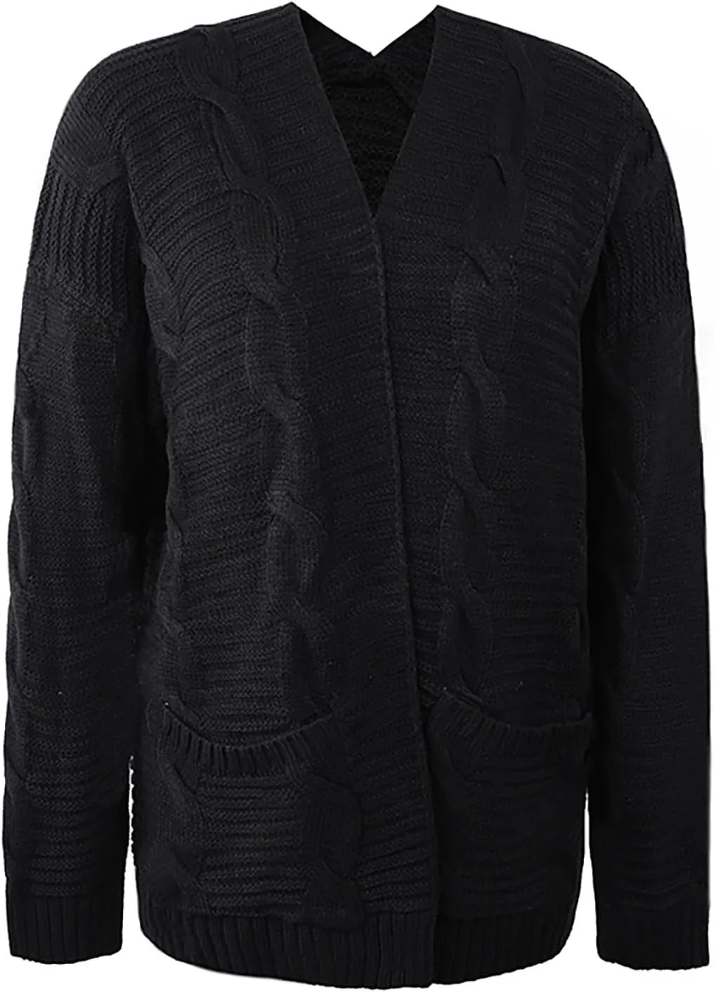 Long Cardigan Sweaters for Women Baggy Lightweight Cable Knit Cardigan Oversized Chunky Cardigans Jacket with Pockets