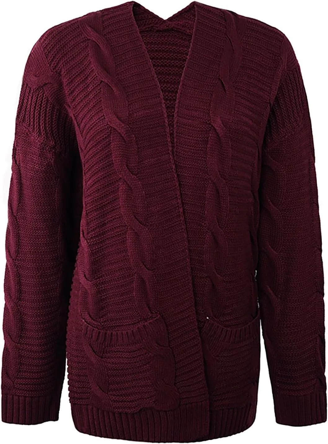 Long Cardigan Sweaters for Women Baggy Lightweight Cable Knit Cardigan Oversized Chunky Cardigans Jacket with Pockets