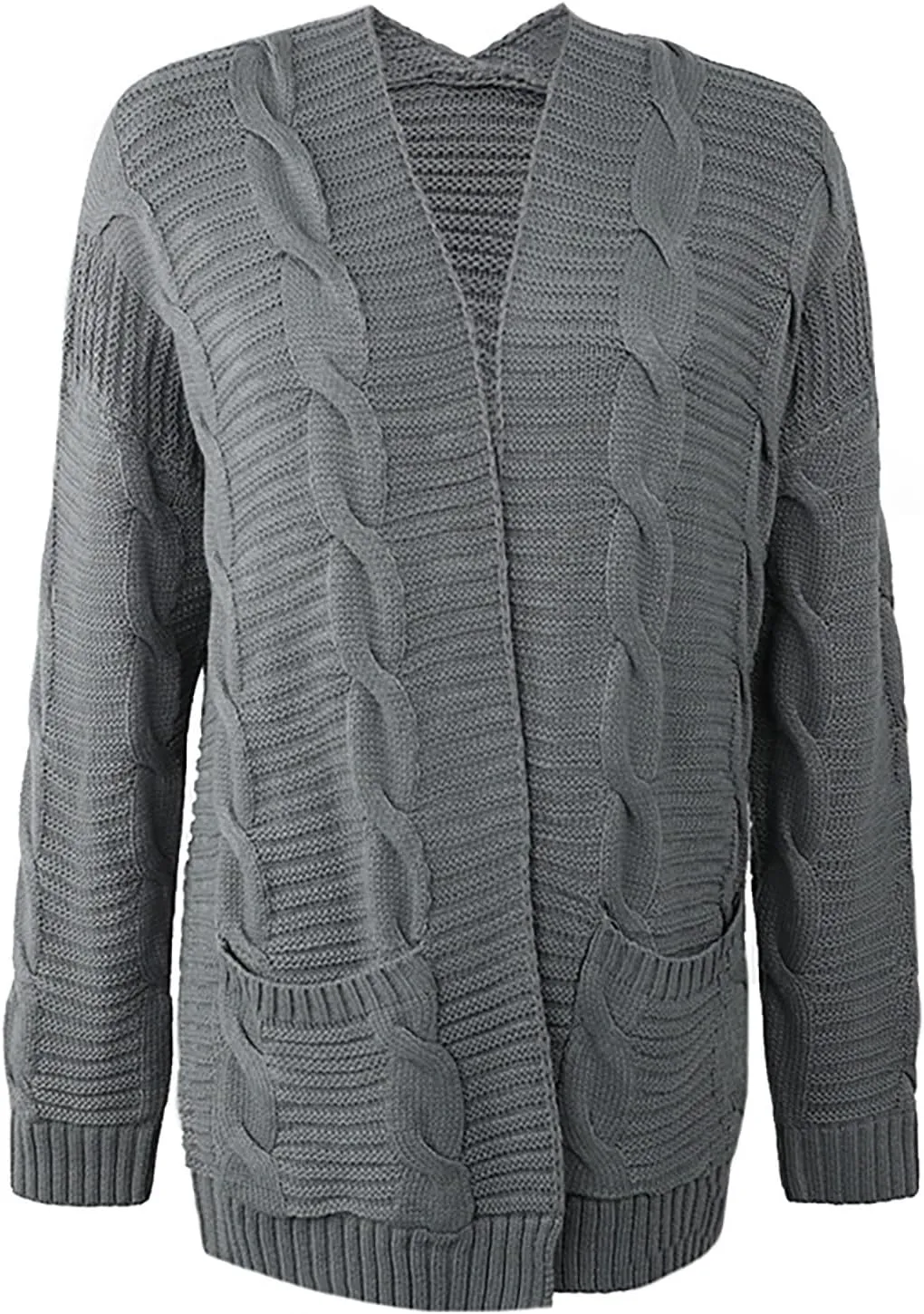Long Cardigan Sweaters for Women Baggy Lightweight Cable Knit Cardigan Oversized Chunky Cardigans Jacket with Pockets