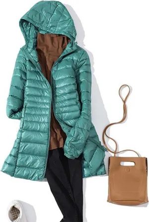 Long Puffer Coat For Women Plus Size Warm Winter Down Jackets Lightweight Removable Hood Quilted Coats