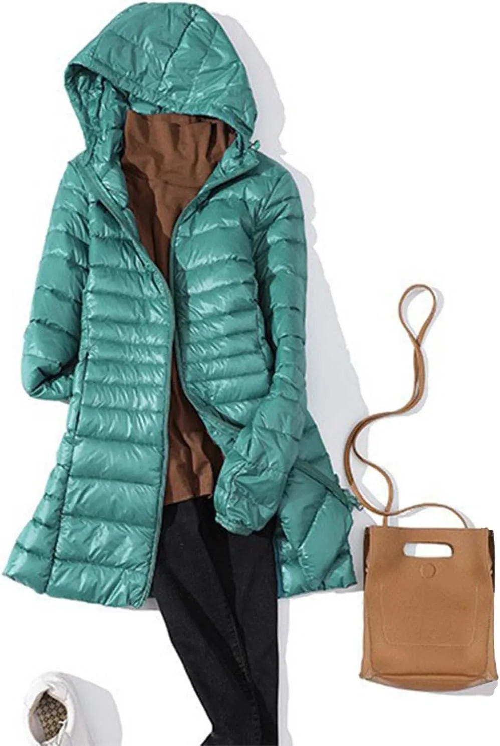 Long Puffer Coat For Women Plus Size Warm Winter Down Jackets Lightweight Removable Hood Quilted Coats