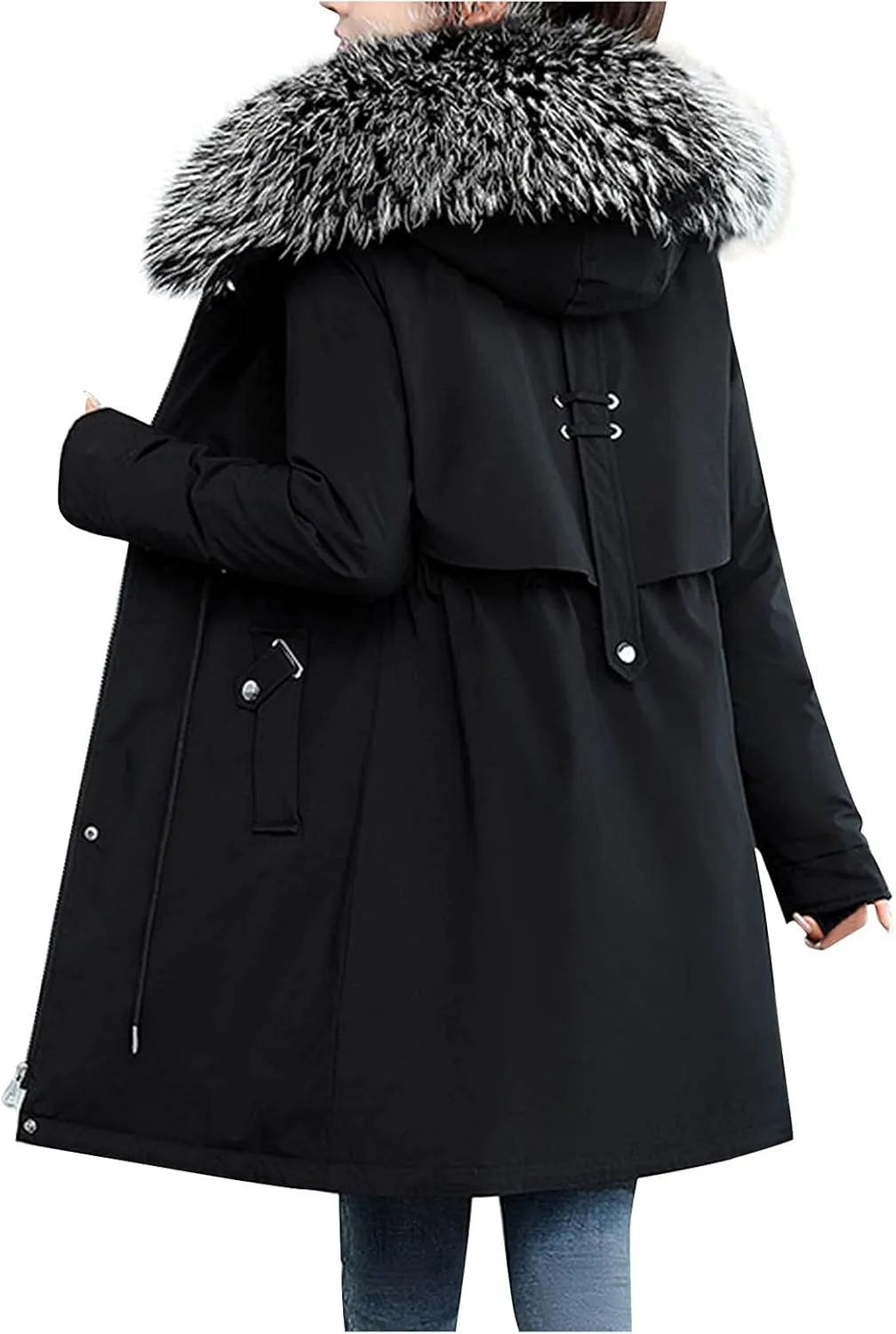 Long Puffer Jacket Women Lightweight Down Jacket Packable Parkas Jacket Maxi Water-Resistant Winter Hooded Quilted Coats