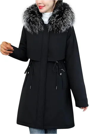 Long Puffer Jacket Women Lightweight Down Jacket Packable Parkas Jacket Maxi Water-Resistant Winter Hooded Quilted Coats