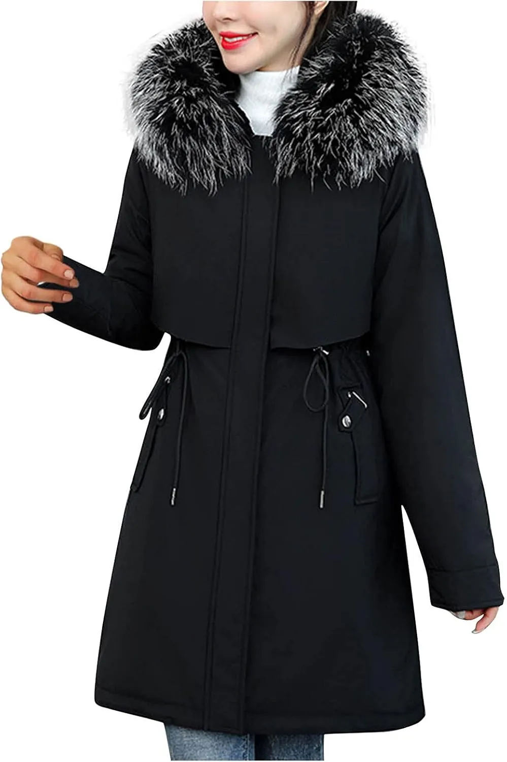 Long Puffer Jacket Women Lightweight Down Jacket Packable Parkas Jacket Maxi Water-Resistant Winter Hooded Quilted Coats