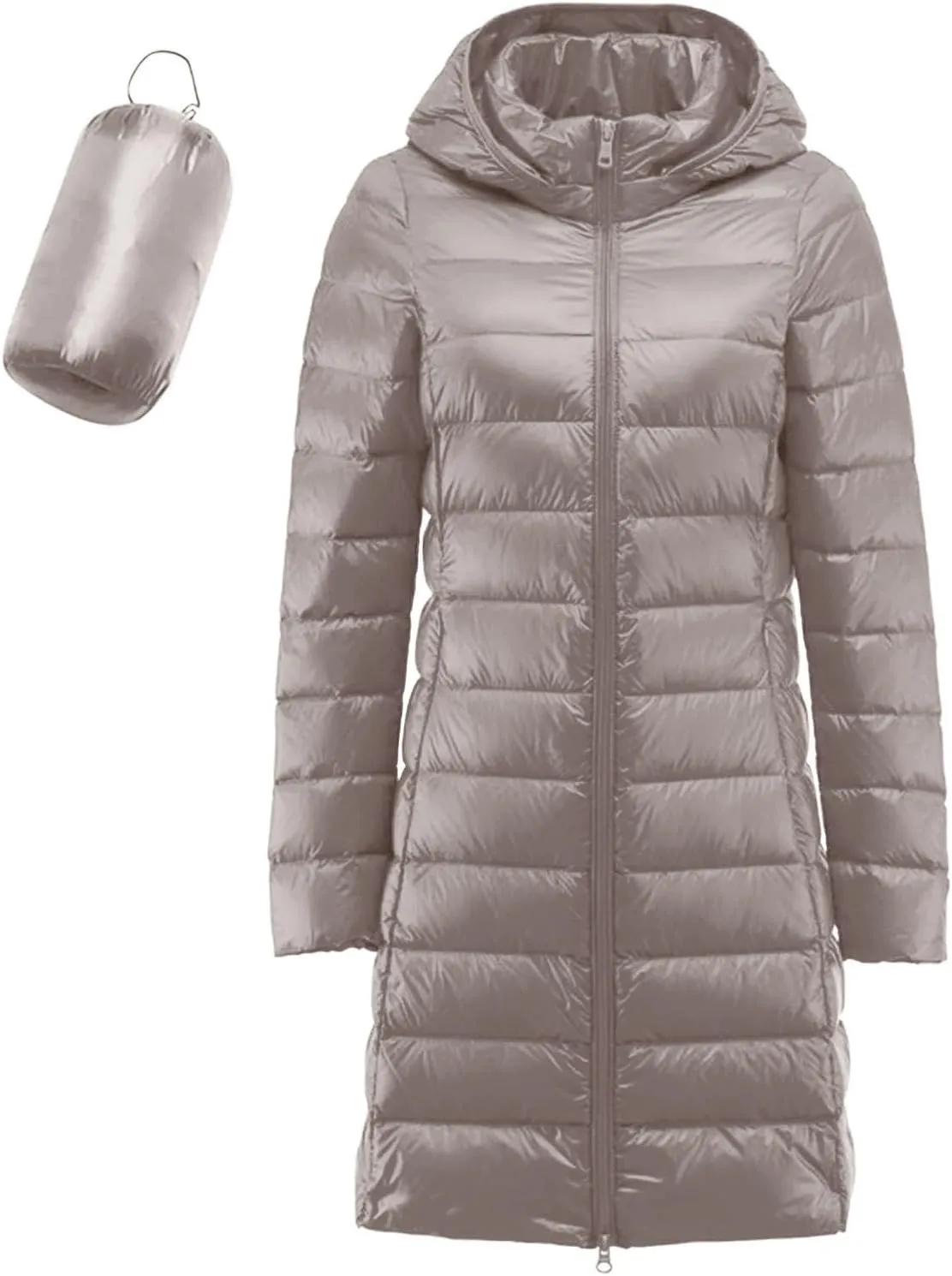 Long Puffer Jackets for Women Winter Warm Down Jackets Lightweight Removable Hood Thickened Puffer Quilted Coats