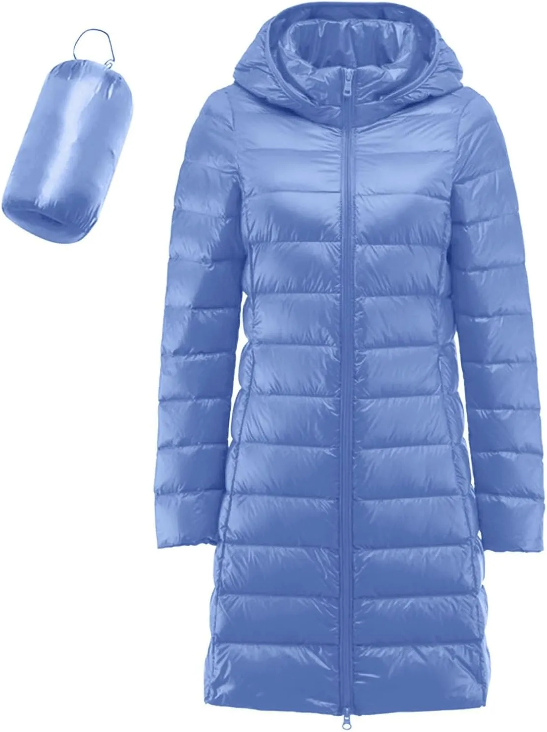 Long Puffer Jackets for Women Winter Warm Down Jackets Lightweight Removable Hood Thickened Puffer Quilted Coats