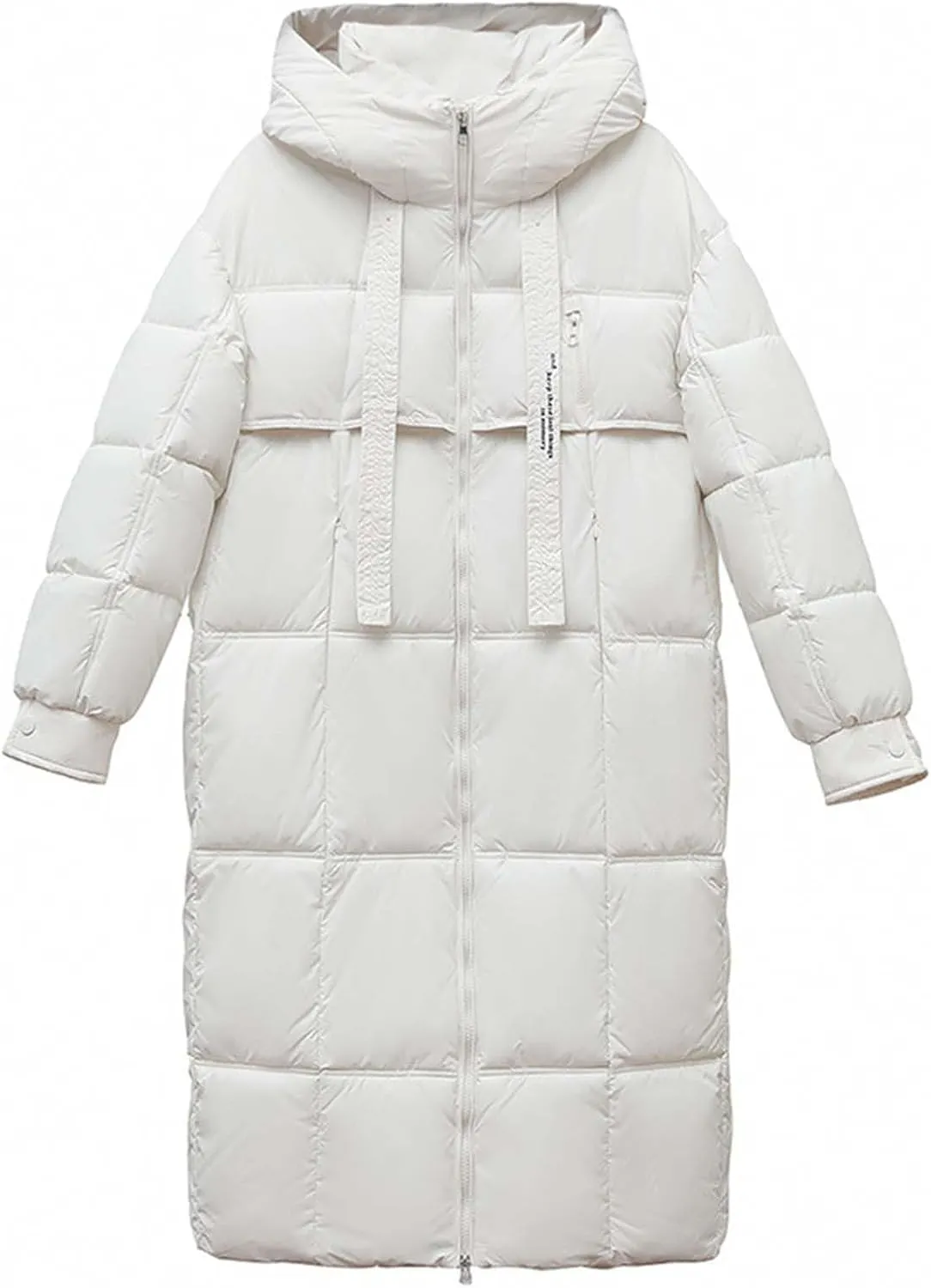 Long Winter Windproof Down Coats for Women Heavyweight Padded Puffer Jackets Casual Trench Quilted Coats with Hood