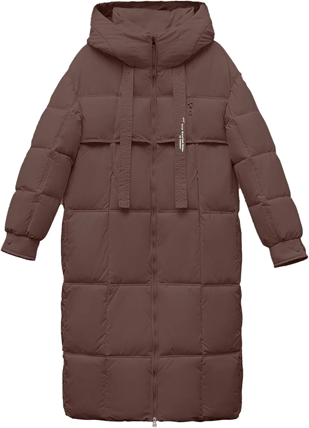 Long Winter Windproof Down Coats for Women Heavyweight Padded Puffer Jackets Casual Trench Quilted Coats with Hood