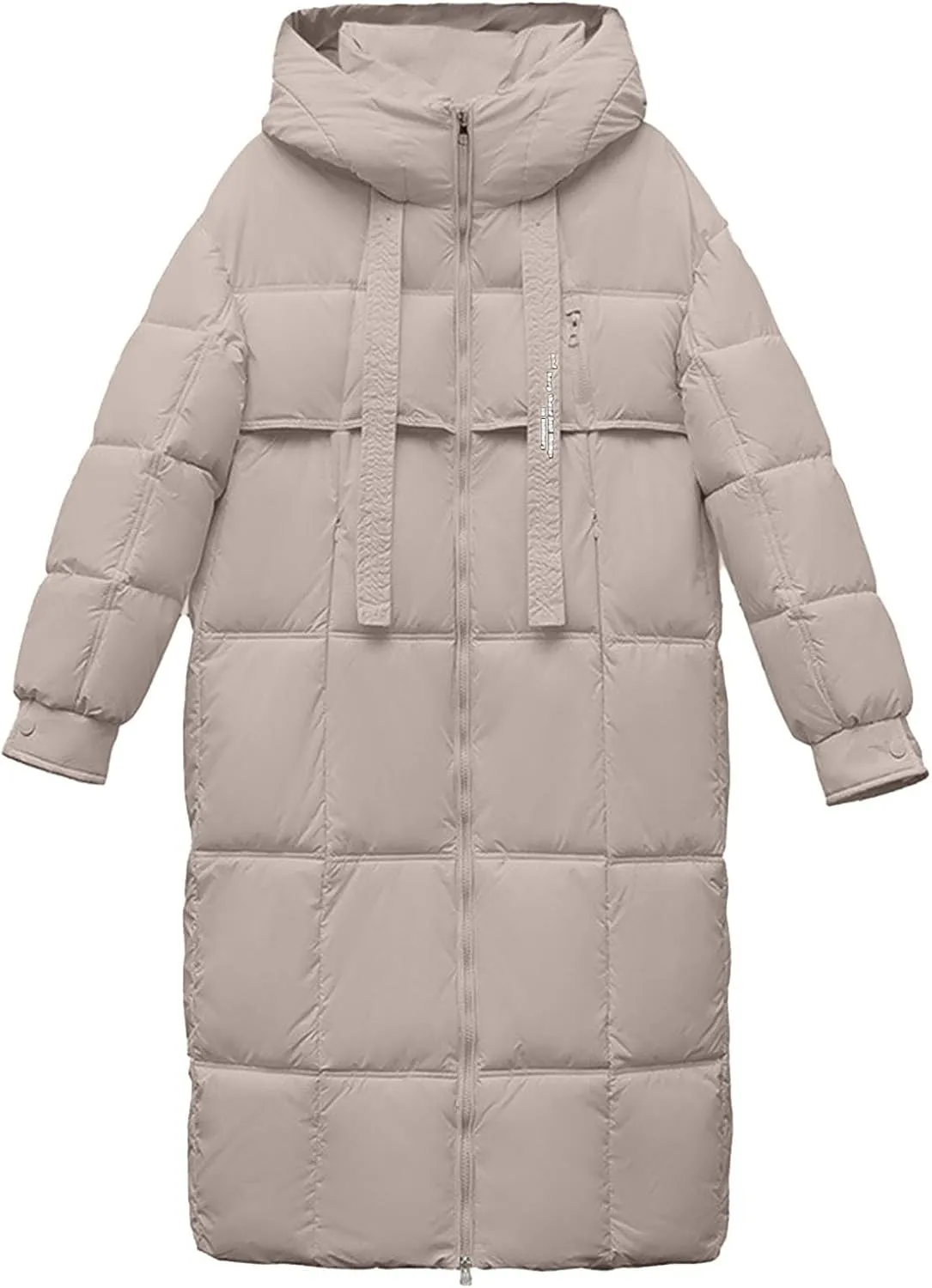 Long Winter Windproof Down Coats for Women Heavyweight Padded Puffer Jackets Casual Trench Quilted Coats with Hood