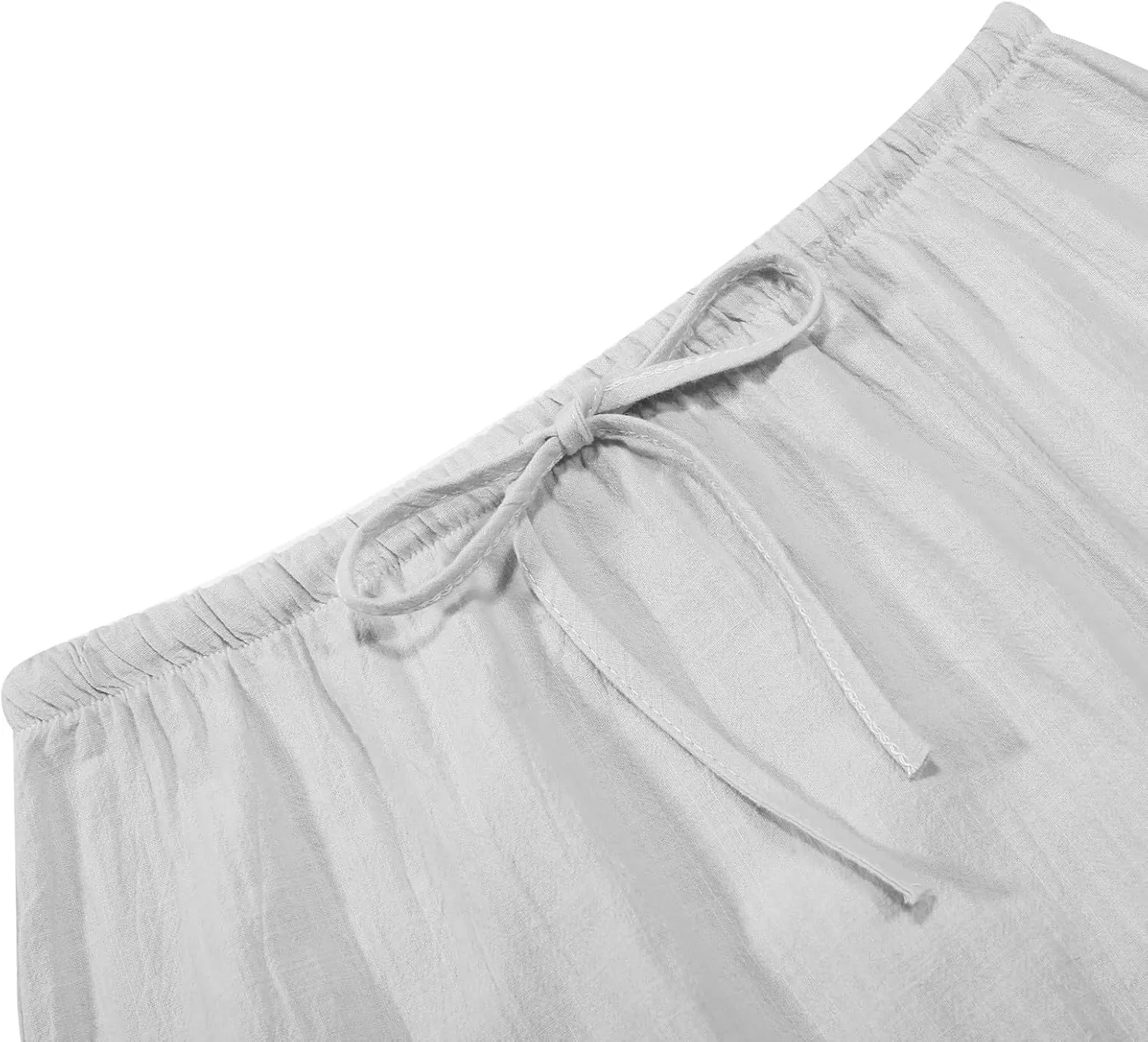 Maxi Skirts for Women Summer Cotton Linen Long Skirts Boho Casual Flowy Skirt Drawstring Waist A Line Skorts Trendy