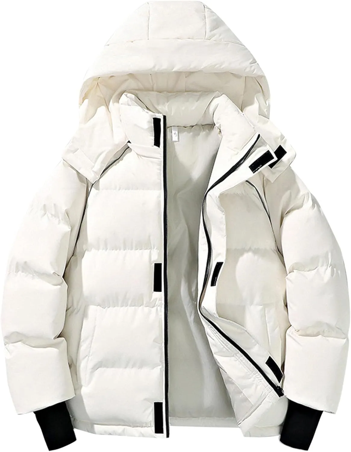 Men Women Hooded Puffer Jacket Winter Warm Down Coats Insulated Quilted Coat Parkas Unisex Outerwear with Pockets
