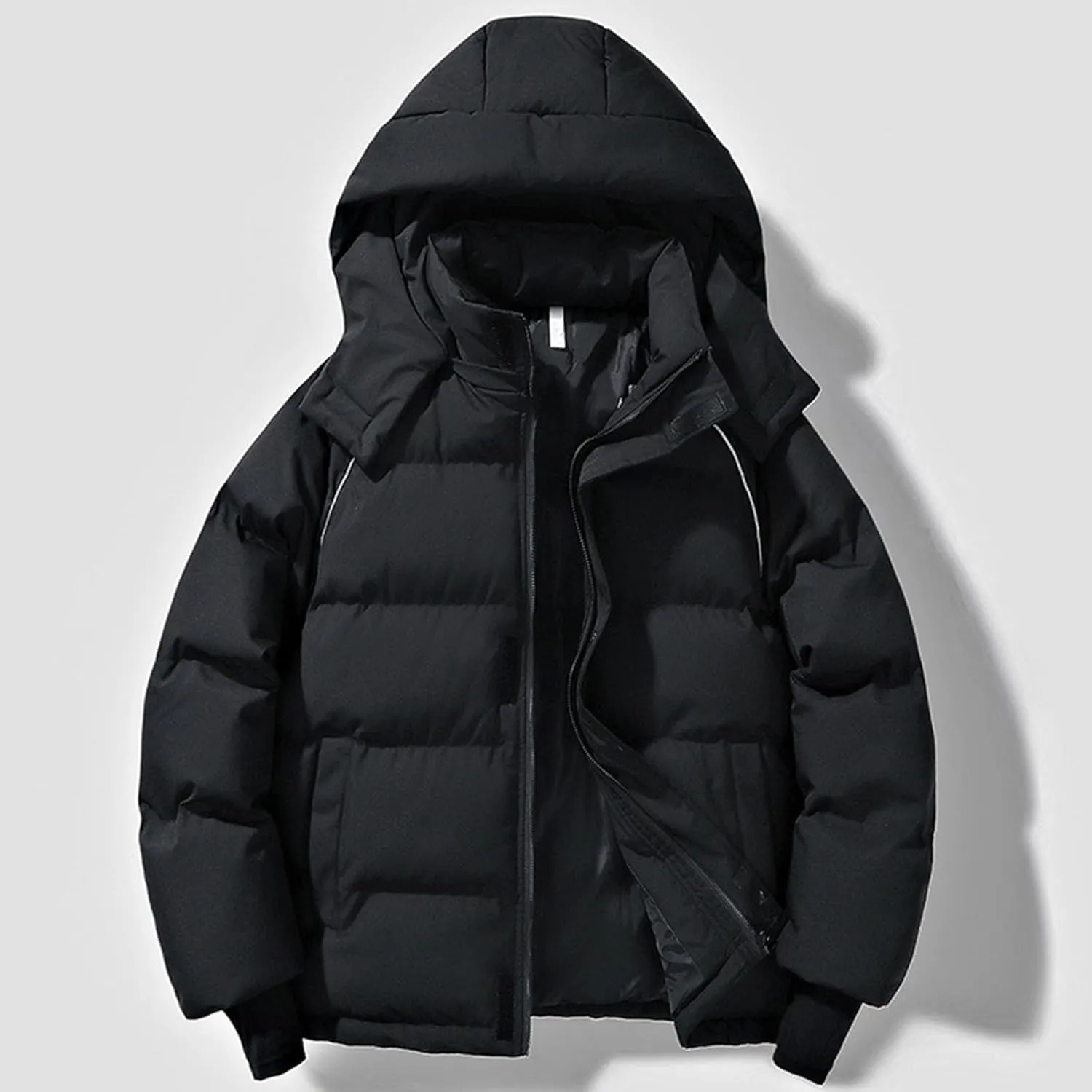 Men Women Hooded Puffer Jacket Winter Warm Down Coats Insulated Quilted Coat Parkas Unisex Outerwear with Pockets
