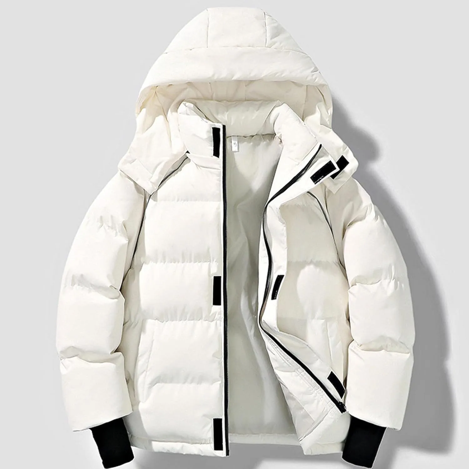 Men Women Hooded Puffer Jacket Winter Warm Down Coats Insulated Quilted Coat Parkas Unisex Outerwear with Pockets