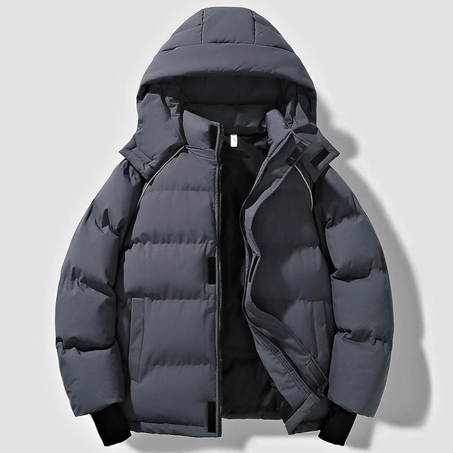 Men Women Hooded Puffer Jacket Winter Warm Down Coats Insulated Quilted Coat Parkas Unisex Outerwear with Pockets