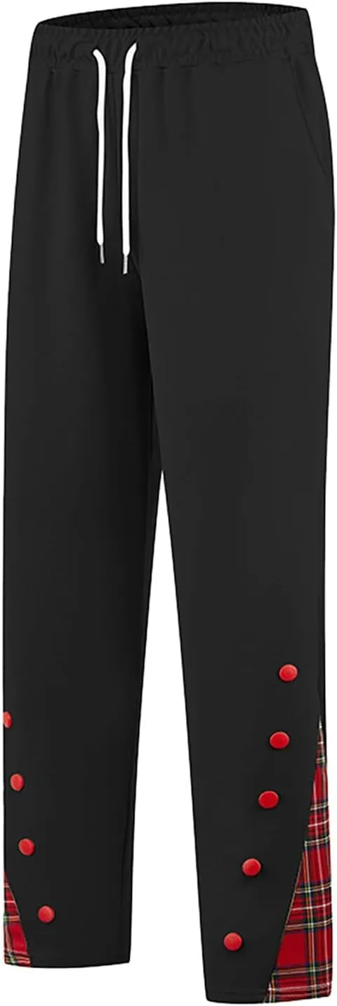 Men's Baggy Sweatpants Plus Size Elastic Waist Drawstring Wide Leg Casual Pants Fashion Breathable Joggers Trousers