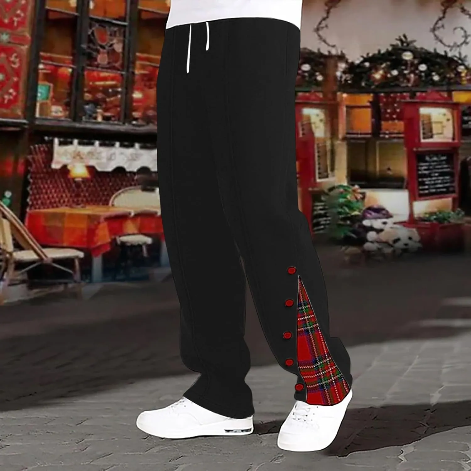 Men's Baggy Sweatpants Plus Size Elastic Waist Drawstring Wide Leg Casual Pants Fashion Breathable Joggers Trousers