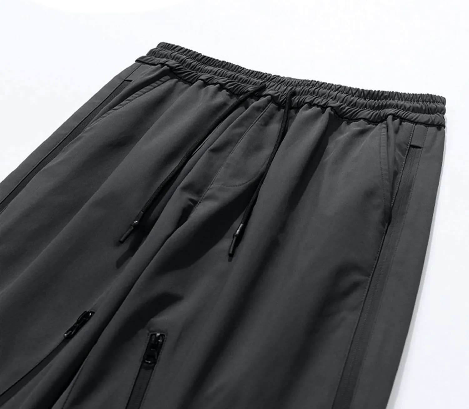 Mens Big and Tall Cargo Pants Spring Lounge Drawstring Waist Outdoor Trousers Fashion Baggy Straight Wide Leg Slacks