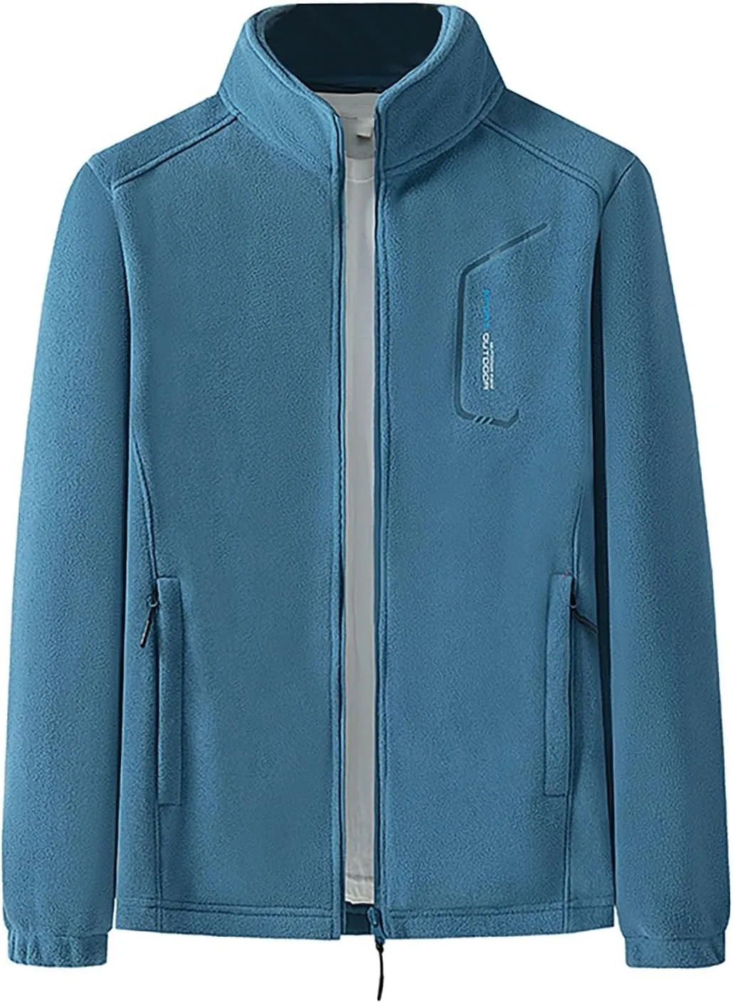 Men's Fleece Jackets Oversized Casual Full Zip Coats Outdoor Sports Hunting Coats with Zipper Pockets Winter Warm Jacket