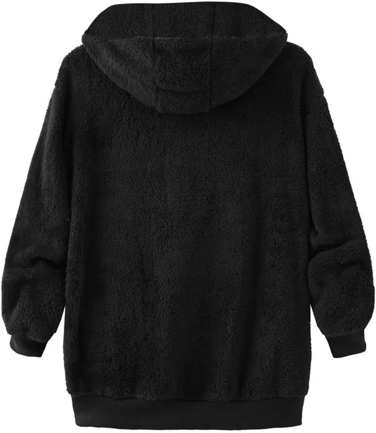 Men's Fuzzy Sherpa Jackets Fleece Hoodie Casual Warm Winter Jacket Full Zipper Long Sleeve Solid Fall Fashion Outwear