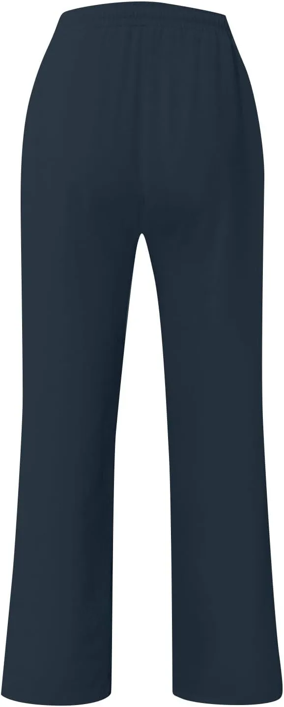 Mens Linen Pants Relaxed Fit Elastic Waist Pants Summer Boho Lightweight Linen Trousers with Pockets Yoga Pants