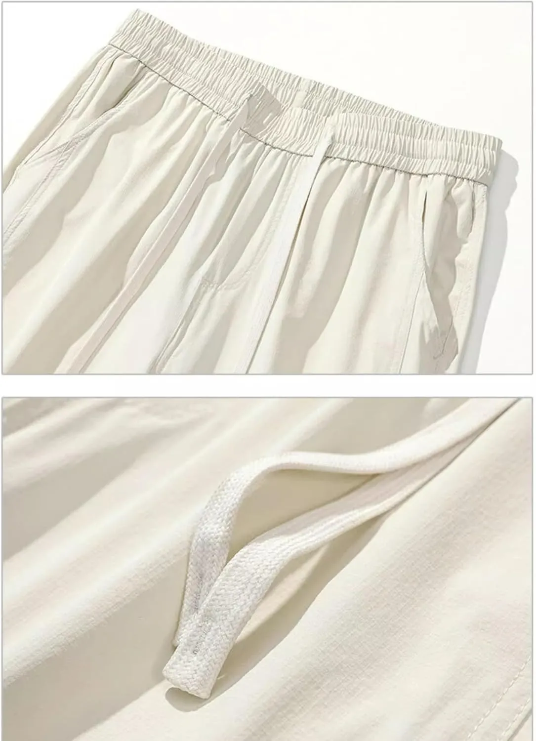 Men's Trouser Summer Thin Wide-Leg Loose Straight Elastic Waist Pants for Men