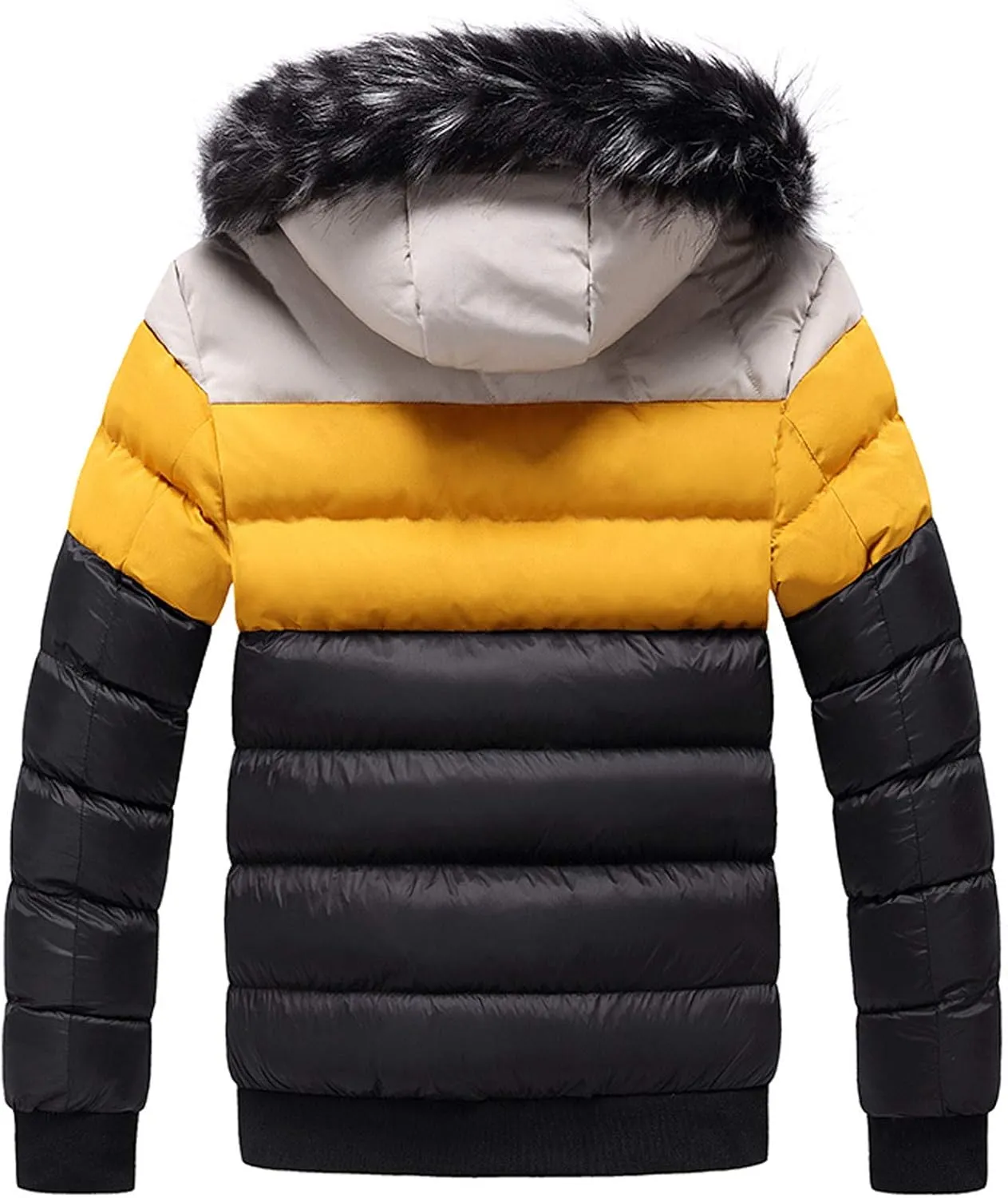 Men's Winter Jacket Hooded Zip Jacket with Pockets Loose Long Sleeve Casual Parkas Daily Activity Wear Outerwear