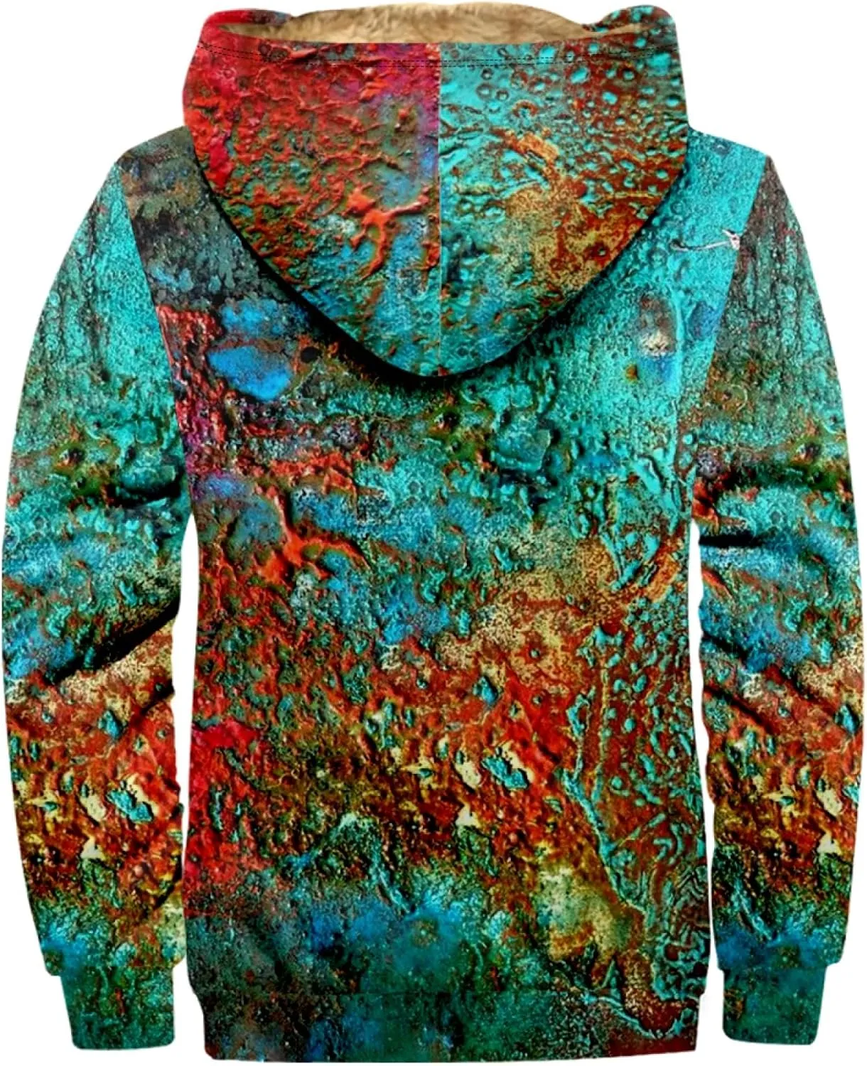 Mens Zipper Hoodies Winter Sherpa Lined Graphic Jacket Heavy Windbreaker Casual Coat Graphic Heated Thermal Outwear