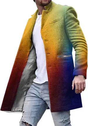 MIDOO Mens Jackets Casual Stylish Fashion Fall Casual Stand Collar Button Long Sleeve Pocket Coat Jacket Sport Outdoor Top