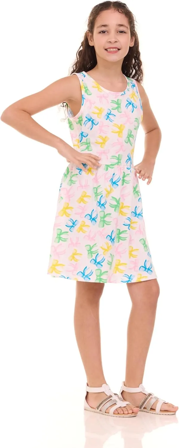 Pink Angel 3-Pack Girls' Dresses, Kids Casual Fit and Flare Sleeveless Summer Dress & School Outfit, 100% Cotton