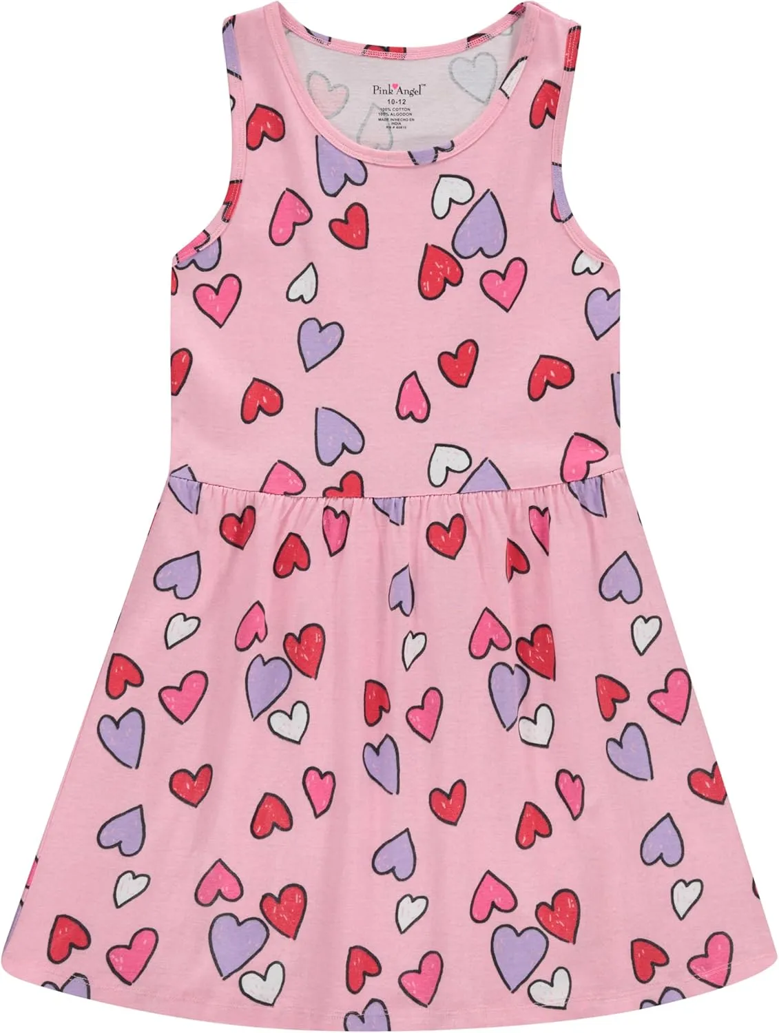 Pink Angel 3-Pack Girls' Dresses, Kids Casual Fit and Flare Sleeveless Summer Dress & School Outfit, 100% Cotton
