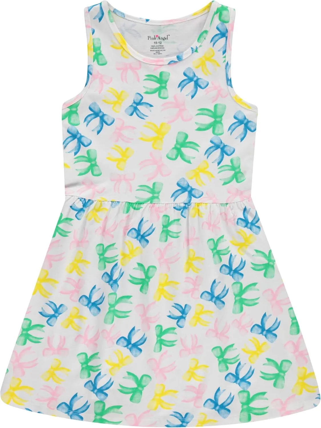 Pink Angel 3-Pack Girls' Dresses, Kids Casual Fit and Flare Sleeveless Summer Dress & School Outfit, 100% Cotton